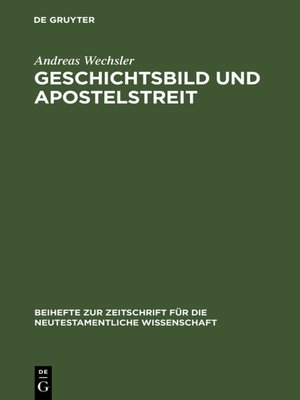 cover image of Geschichtsbild und Apostelstreit